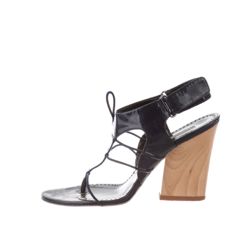 EUC Stella McCartney Green Patent Sandal Size 37.5